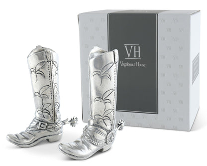 Pewter Cowboy Boot Salt &amp; Pepper Set
