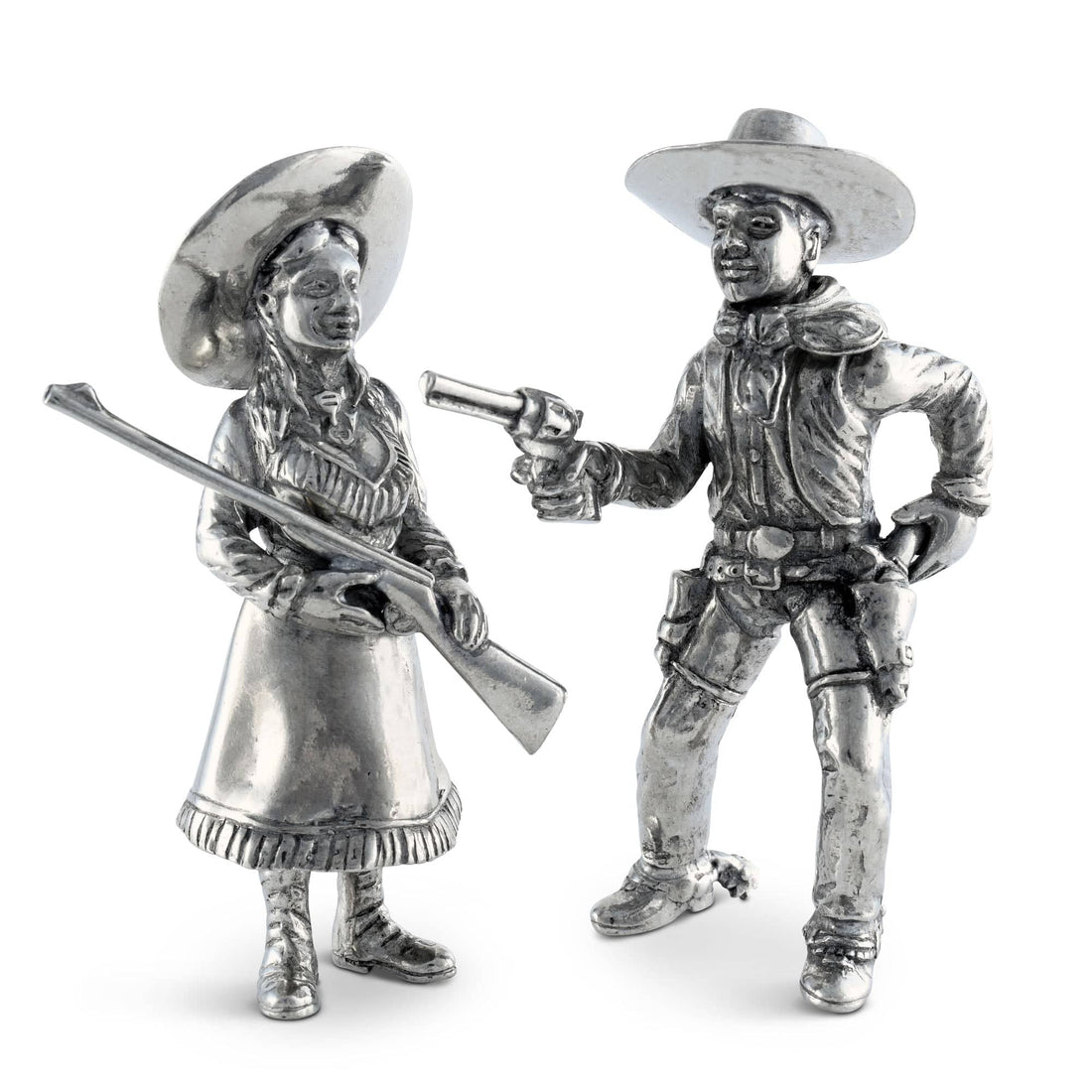 Pewter Cowpoke Couple Salt &amp; Pepper Set