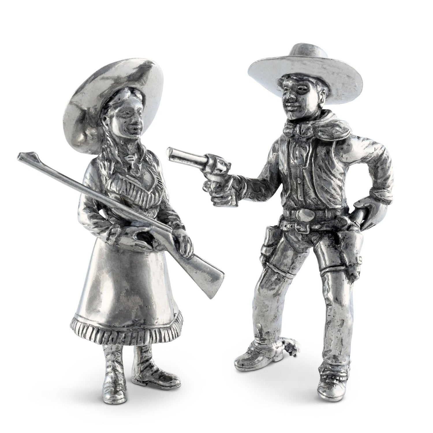 Pewter Cowpoke Couple Salt &amp; Pepper Set