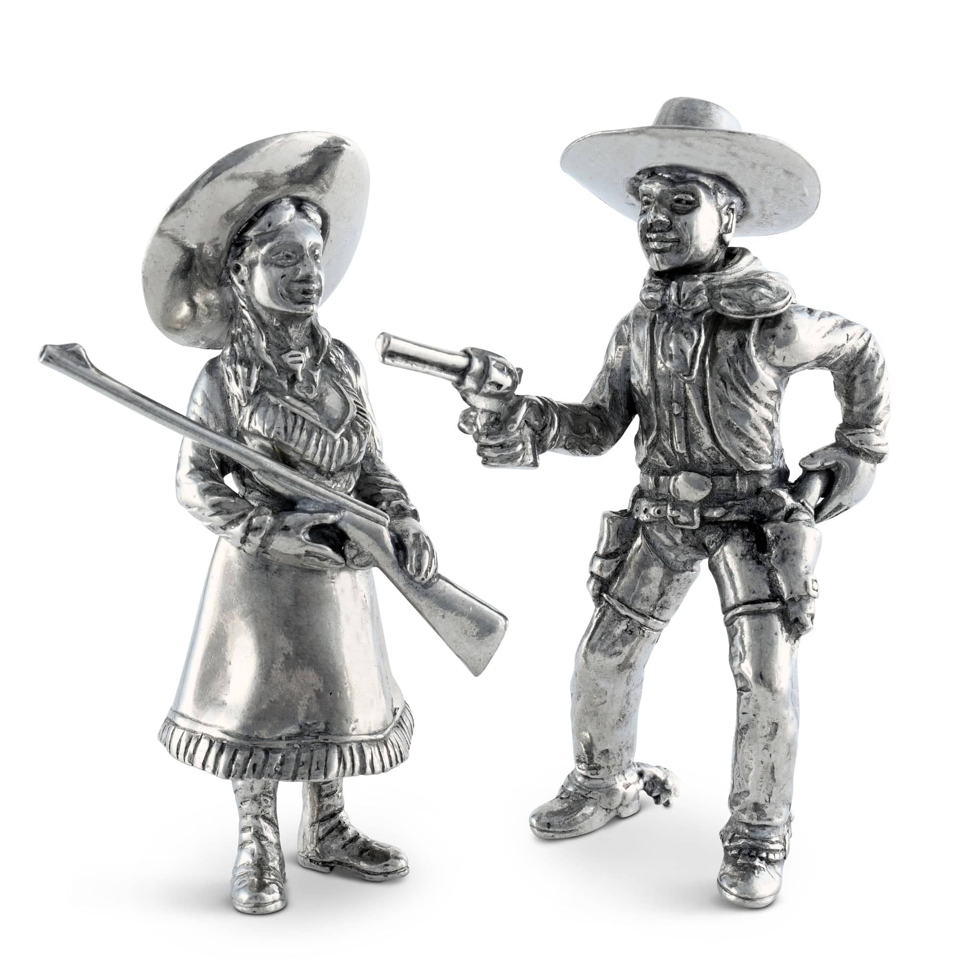 Pewter Cowpoke Couple Salt &amp; Pepper Set