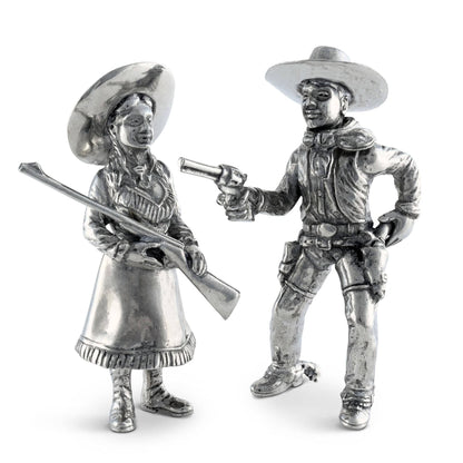 Pewter Cowpoke Couple Salt &amp; Pepper Set