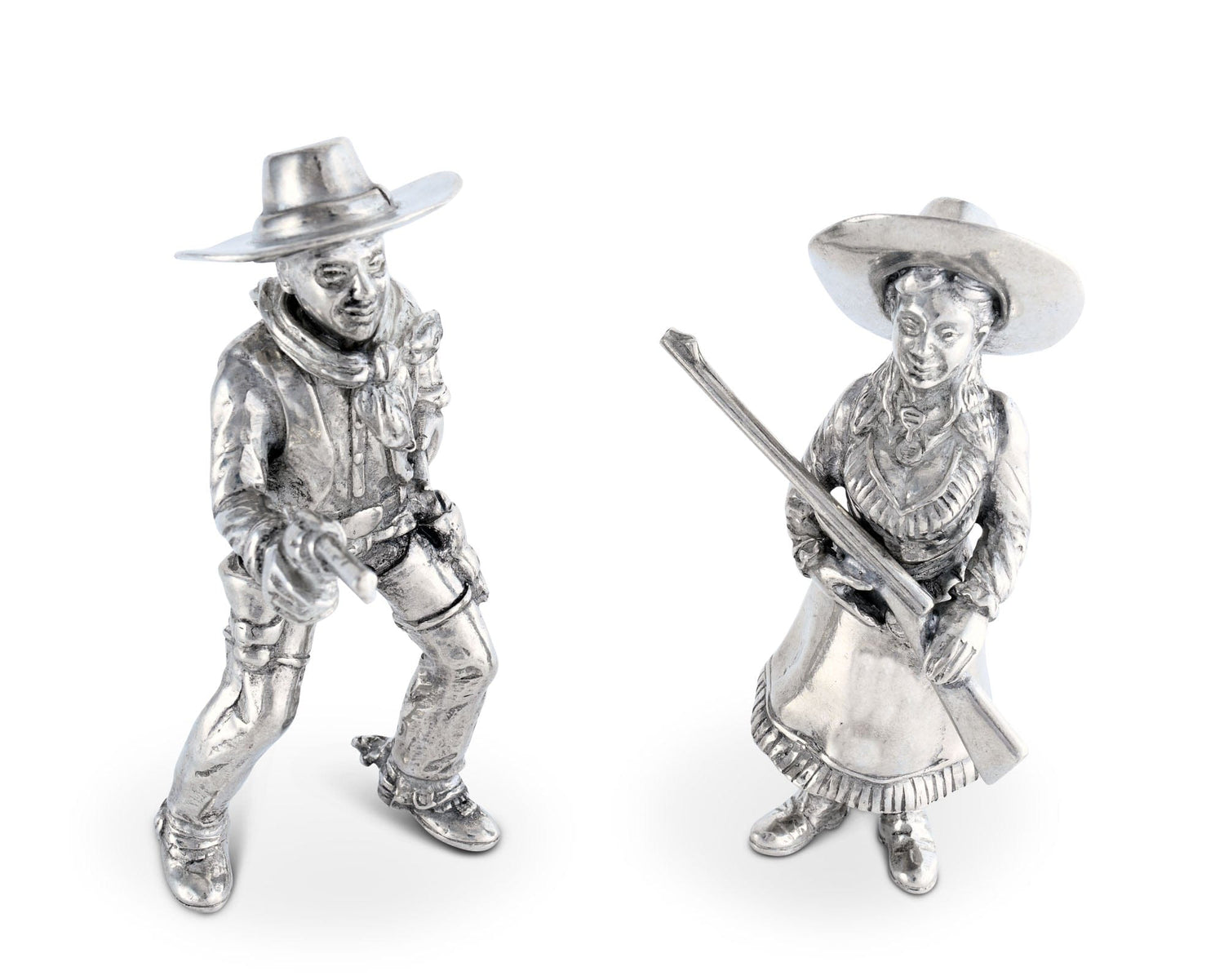 Pewter Cowpoke Couple Salt &amp; Pepper Set