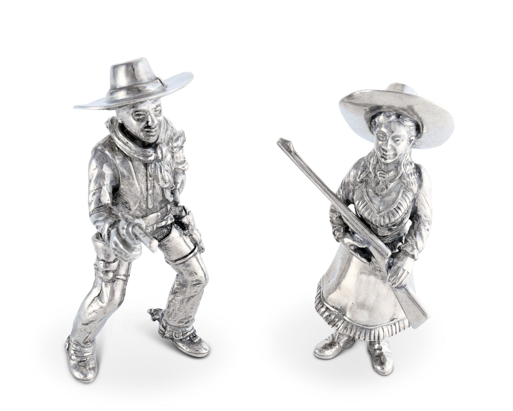Pewter Cowpoke Couple Salt &amp; Pepper Set