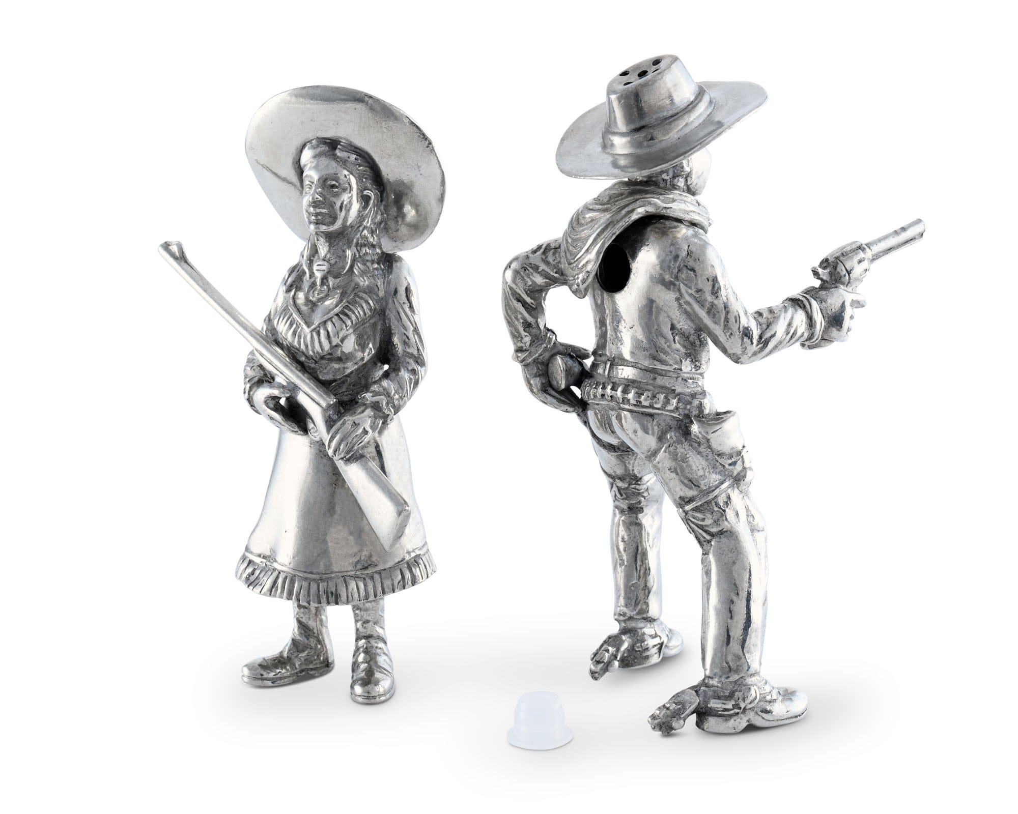 Pewter Cowpoke Couple Salt &amp; Pepper Set