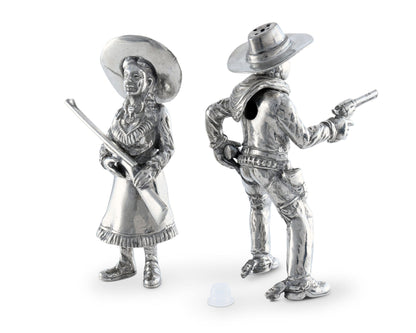 Pewter Cowpoke Couple Salt &amp; Pepper Set