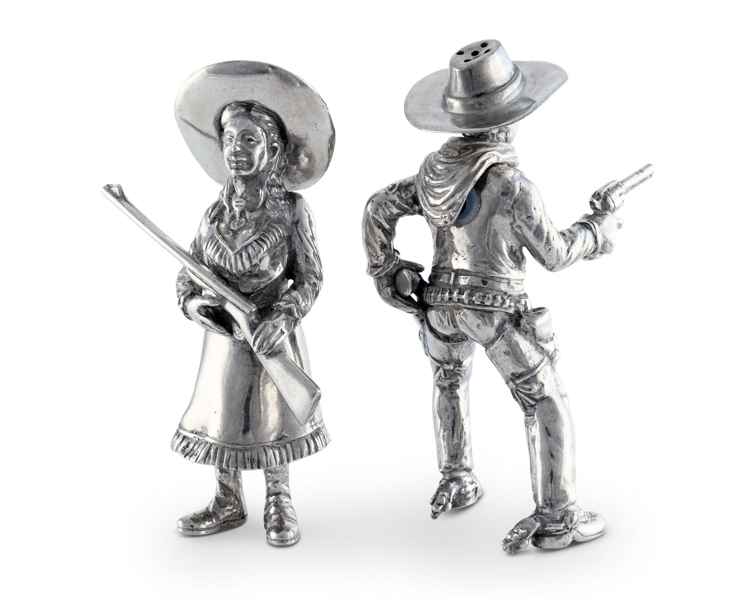 Pewter Cowpoke Couple Salt &amp; Pepper Set