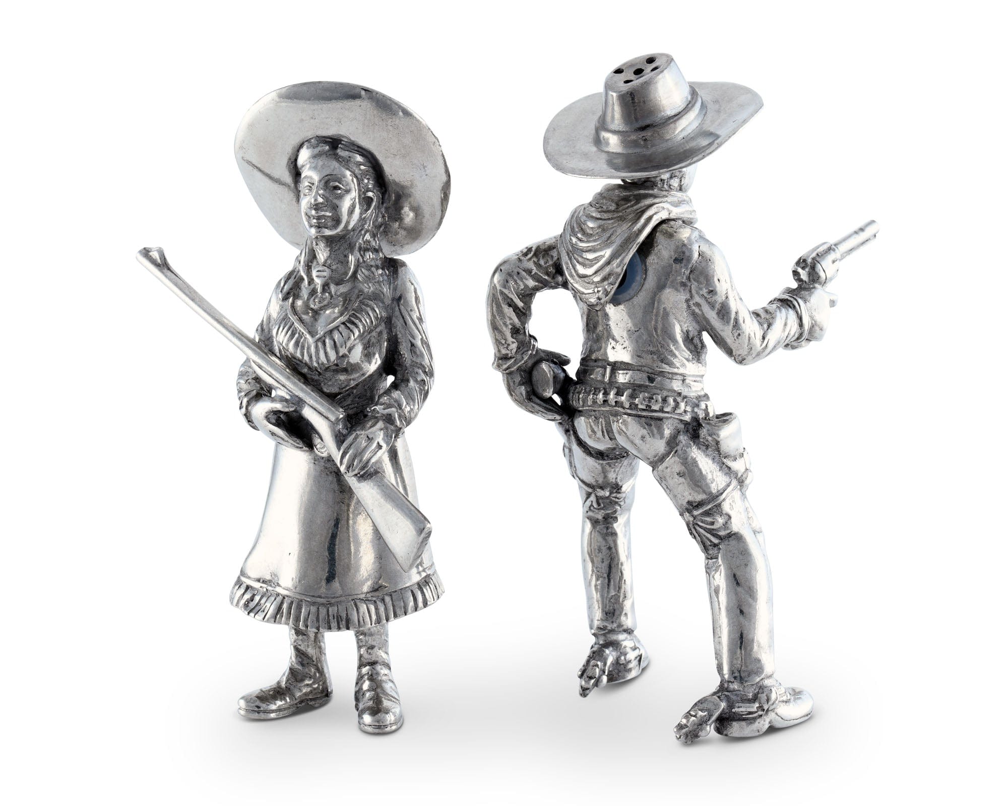 Pewter Cowpoke Couple Salt &amp; Pepper Set