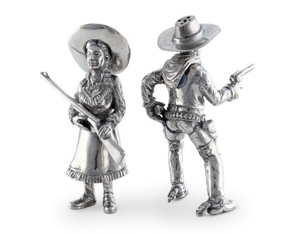 Pewter Cowpoke Couple Salt &amp; Pepper Set