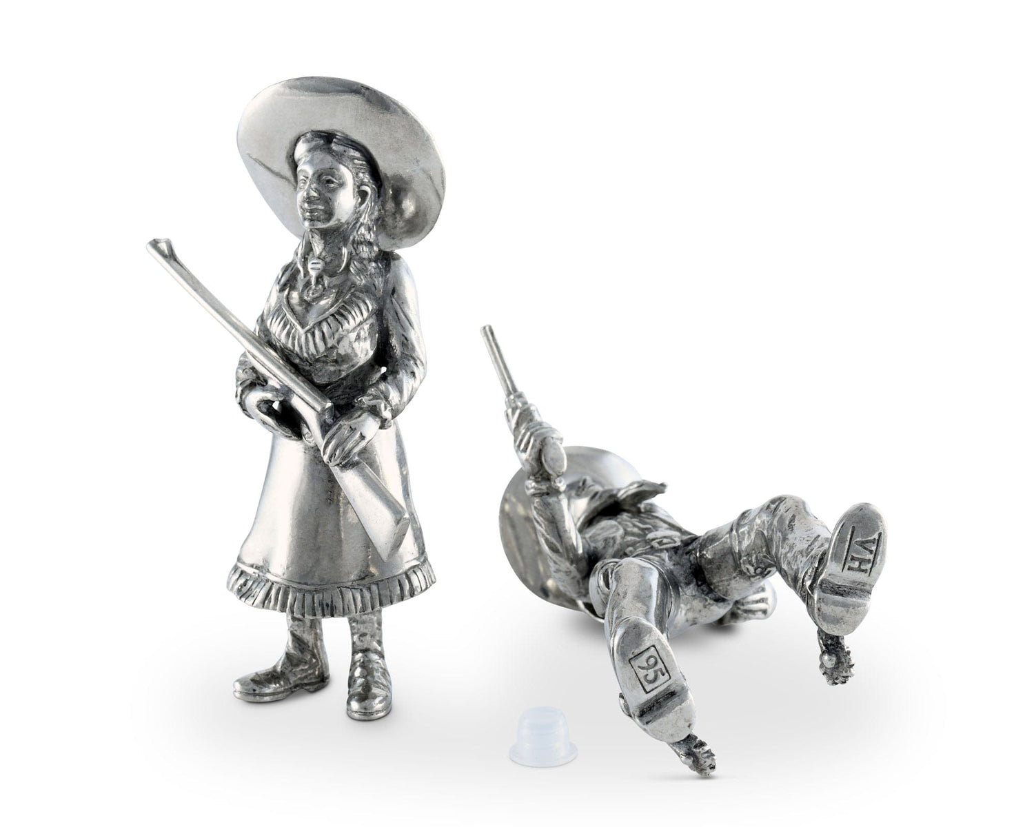Pewter Cowpoke Couple Salt &amp; Pepper Set