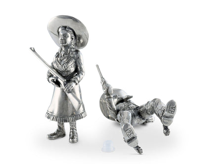 Pewter Cowpoke Couple Salt &amp; Pepper Set
