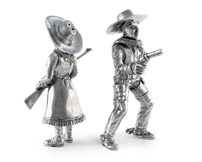 Pewter Cowpoke Couple Salt &amp; Pepper Set