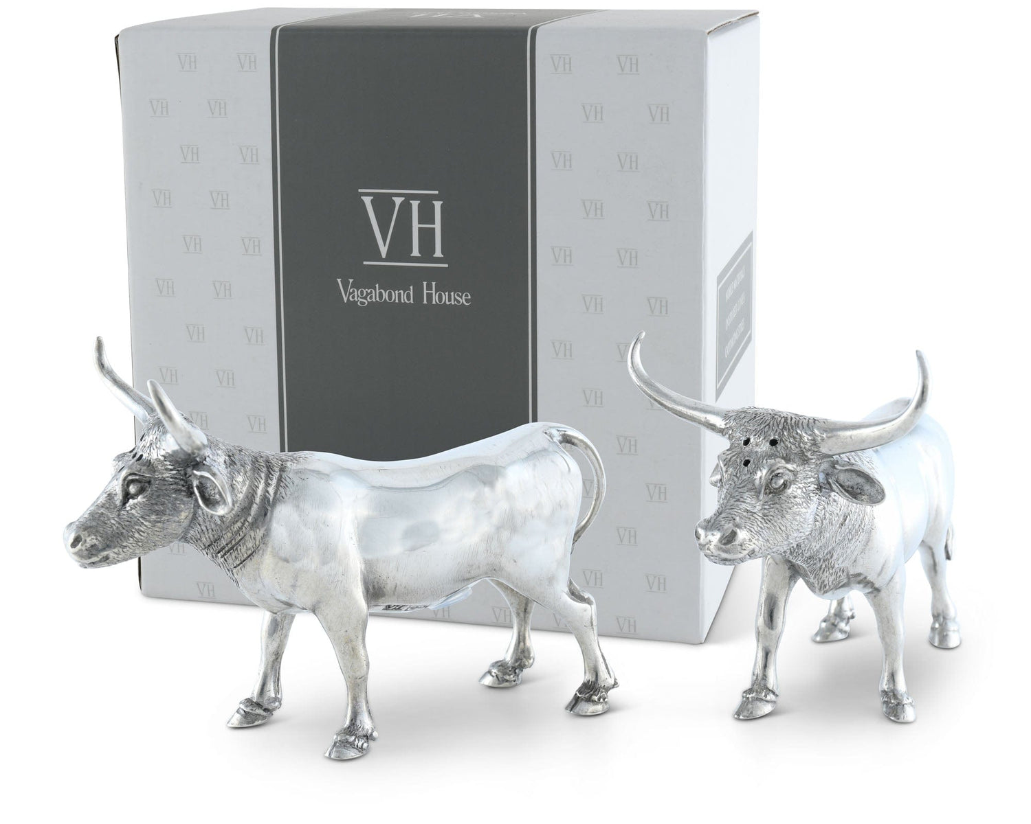 Pewter Steers Salt &amp; Pepper Set