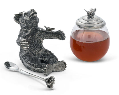 Pewter Bear Honey Pot