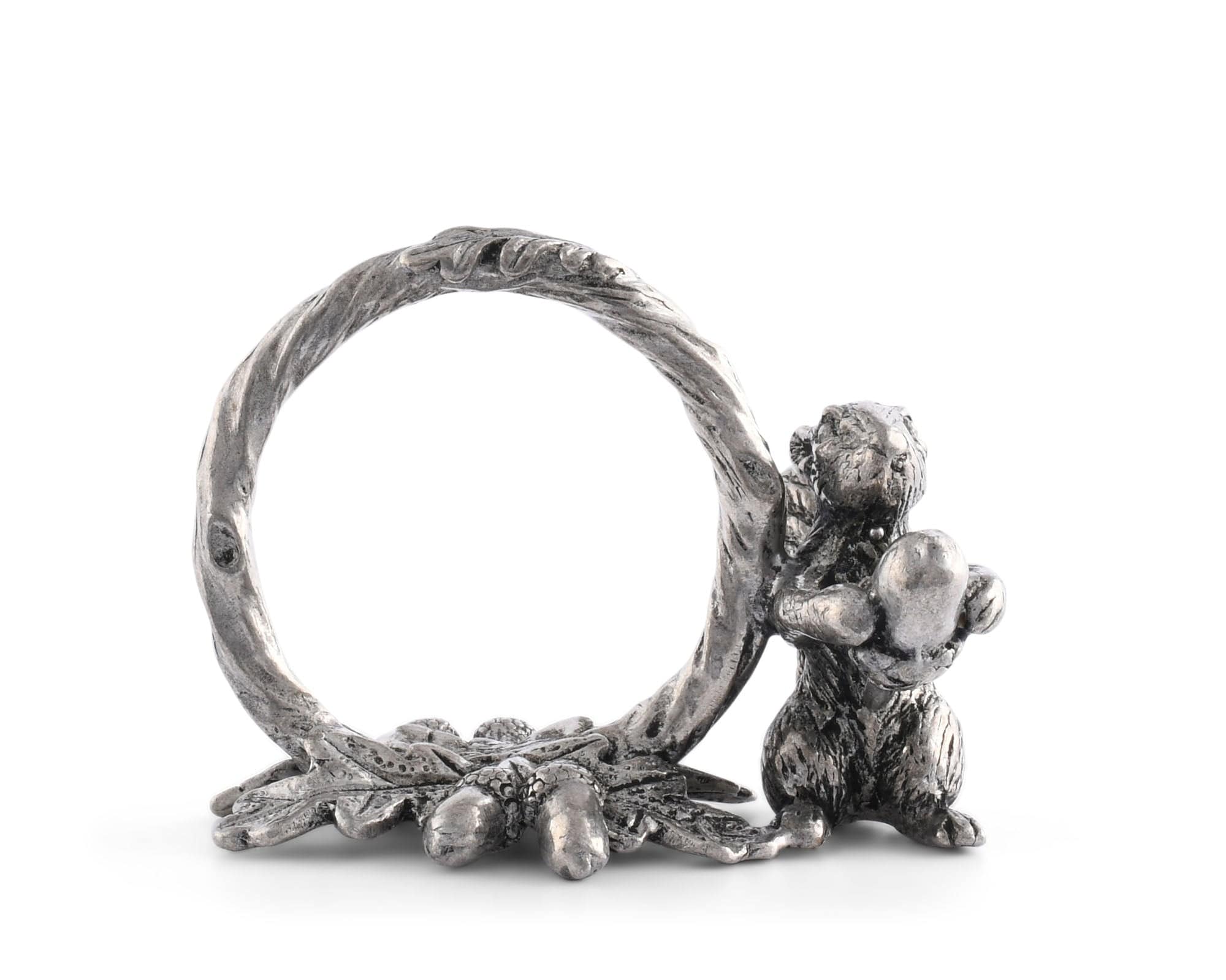 Pewter Squirrel Branch Napkin Ring