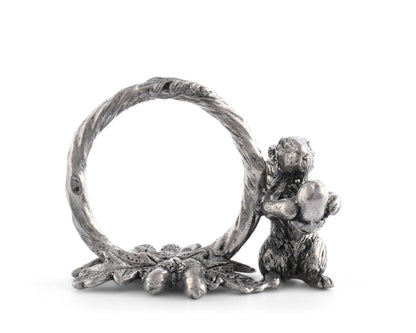 Pewter Squirrel Branch Napkin Ring