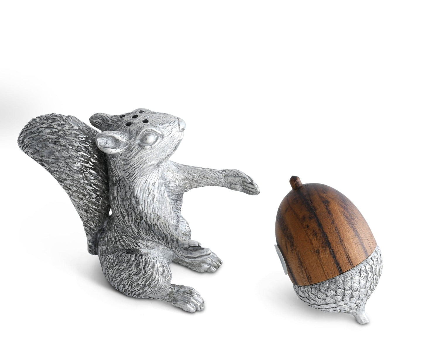 Squirrel with Wood Acorn Salt &amp; Pepper Set