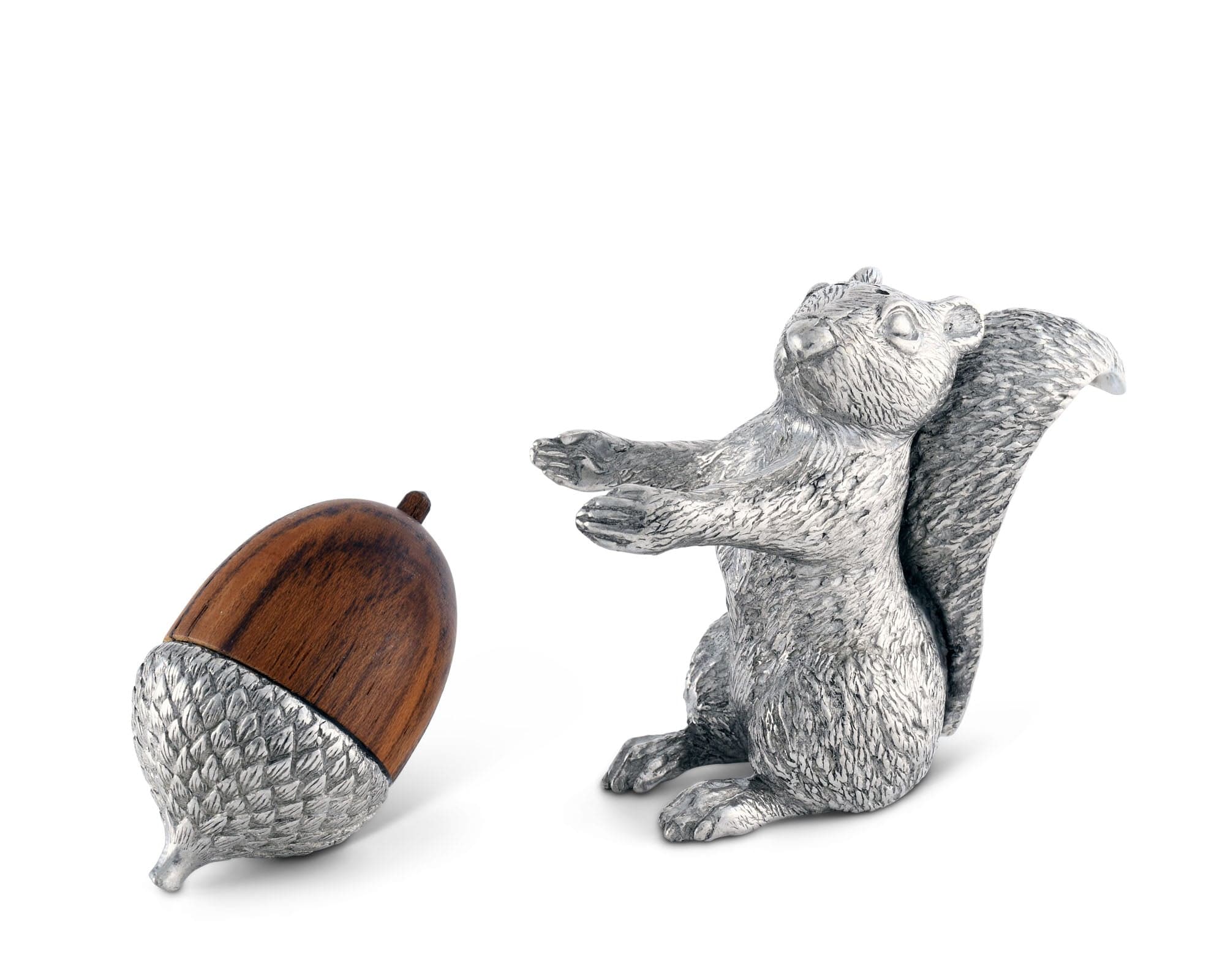 Squirrel with Wood Acorn Salt &amp; Pepper Set
