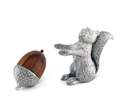 Squirrel with Wood Acorn Salt &amp; Pepper Set