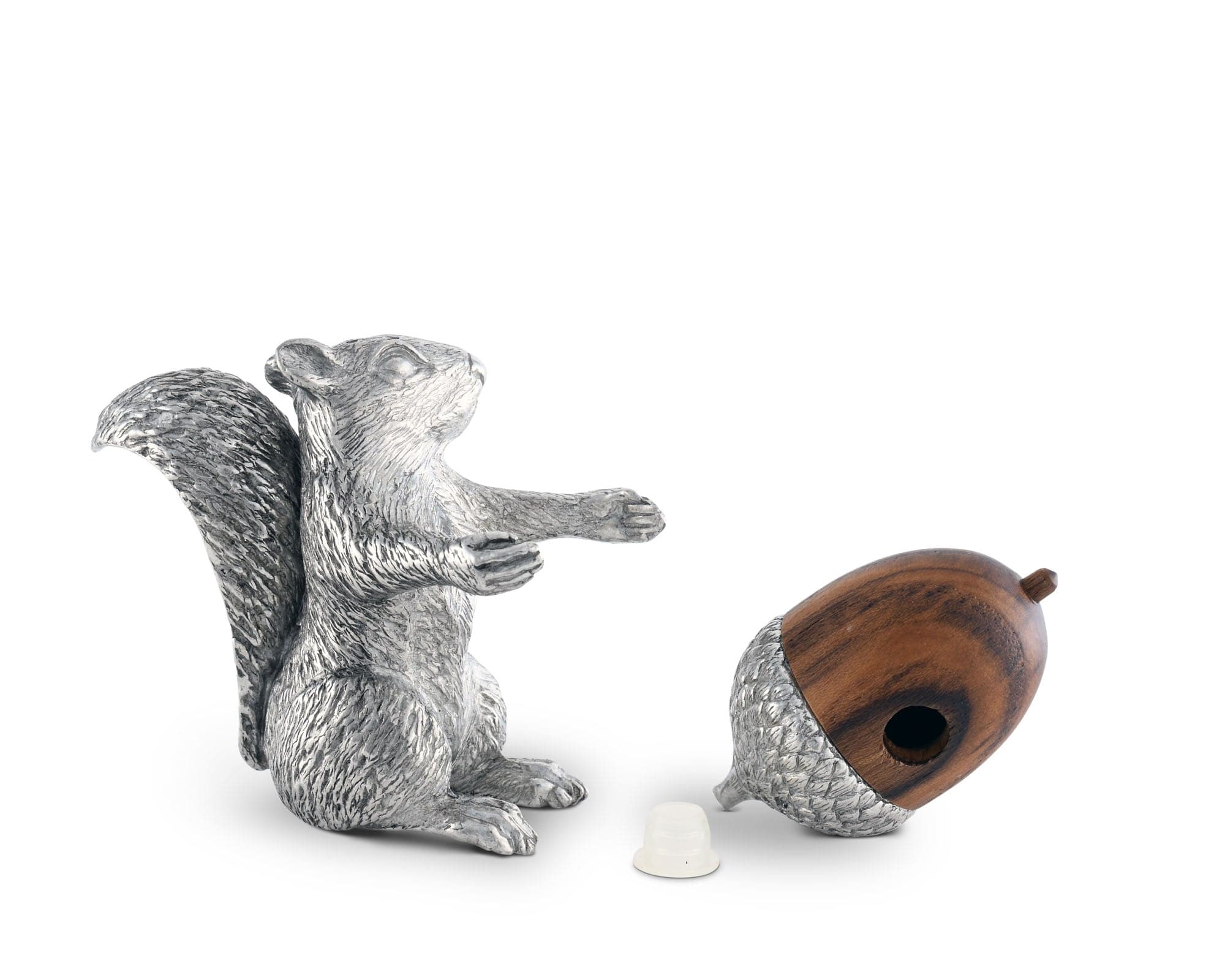 Squirrel with Wood Acorn Salt &amp; Pepper Set