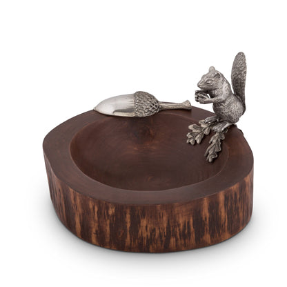 Standing Squirrel Nut Bowl &amp; Scoop