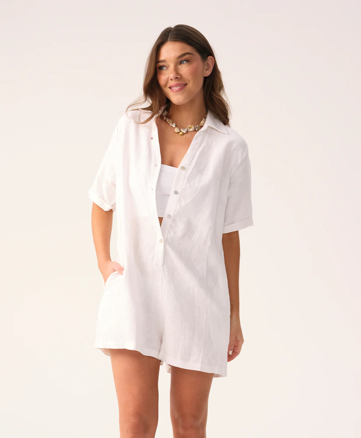 Maggie Linen Romper