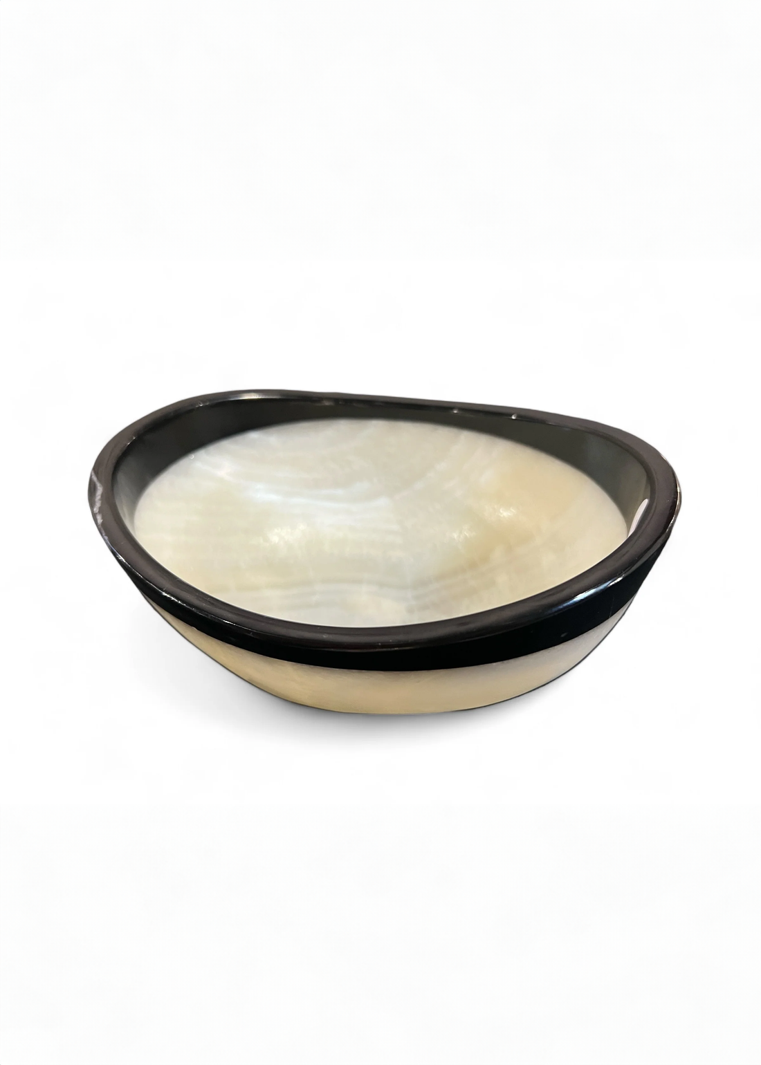 White Onyx Bowl with Black Onyx Rim