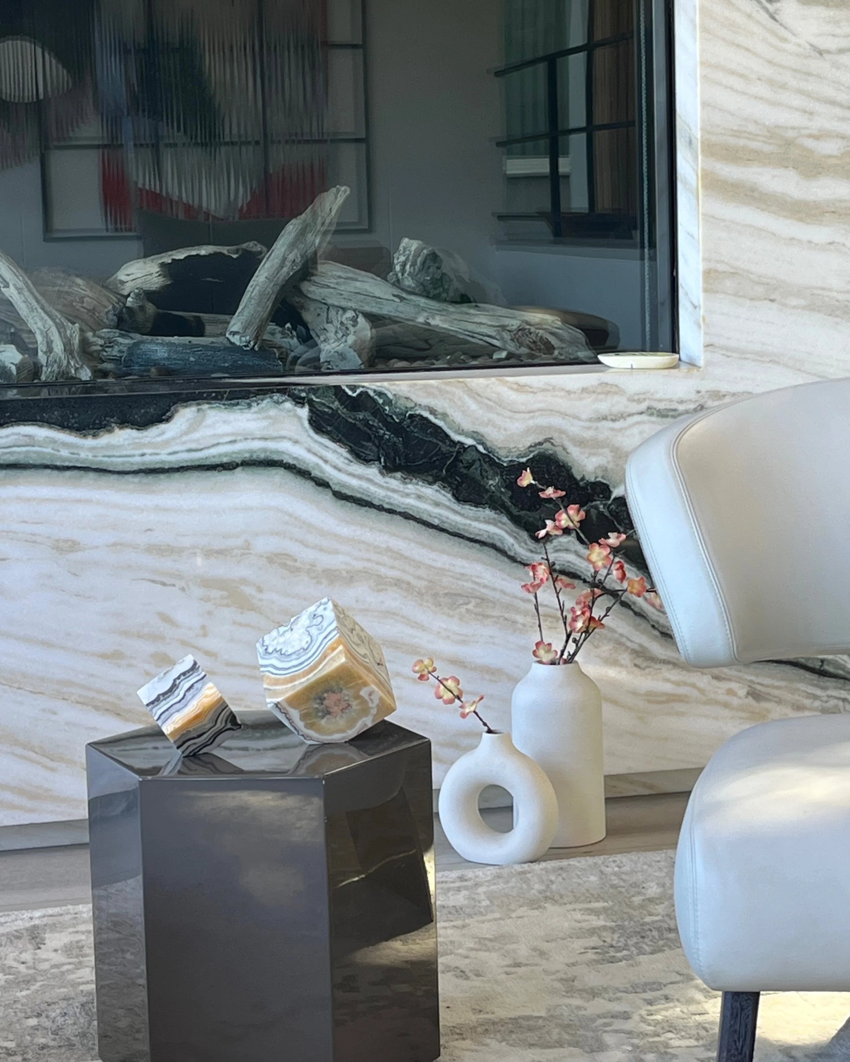 Phantom Zebra Calcite Cube Mini