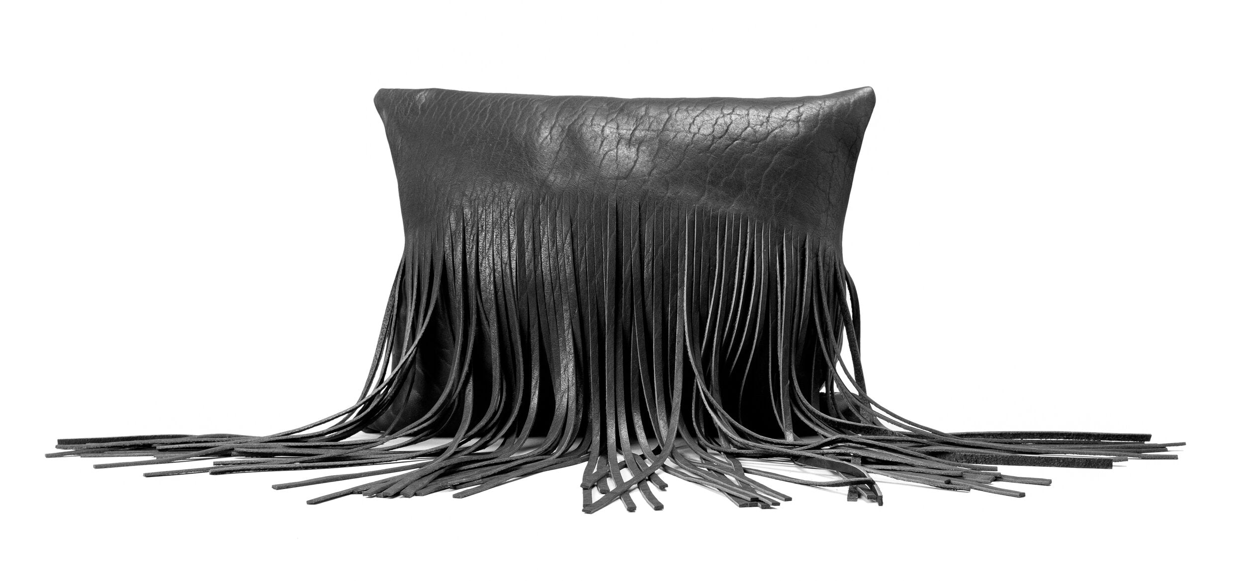 Fringe Leather Pillow