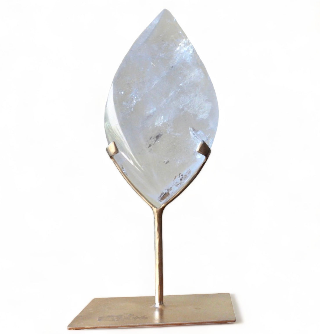 Clear Quartz Double Pointed Flame on Stand