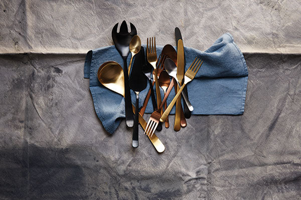 Oslo Salad Servers in Gold