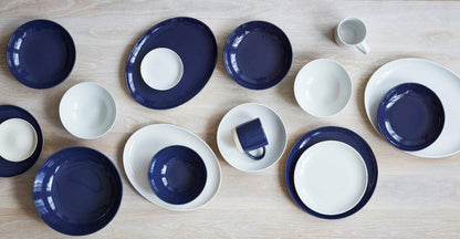 Shell Bisque Medium Oval Plate- Blue - Set of 4