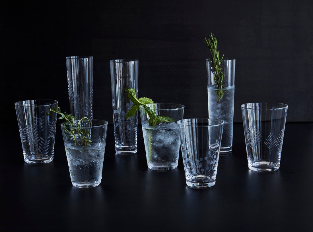 Sienna Etched Wine Glasses - Set of 6