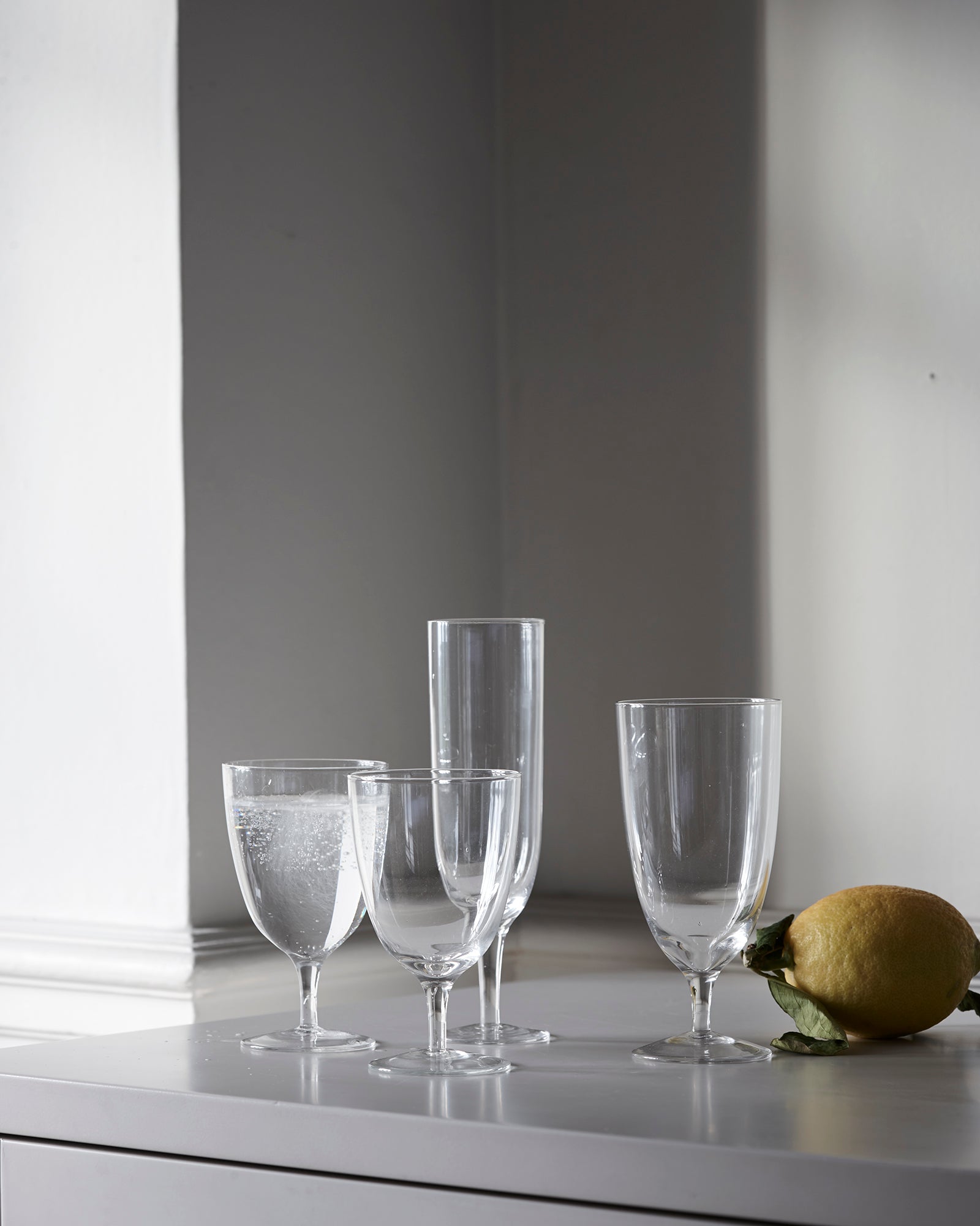 Amwell Water Glass in Clear- Set of 4