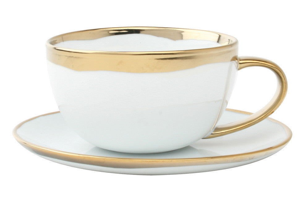 Dauville Cup &amp; Saucer in Gold