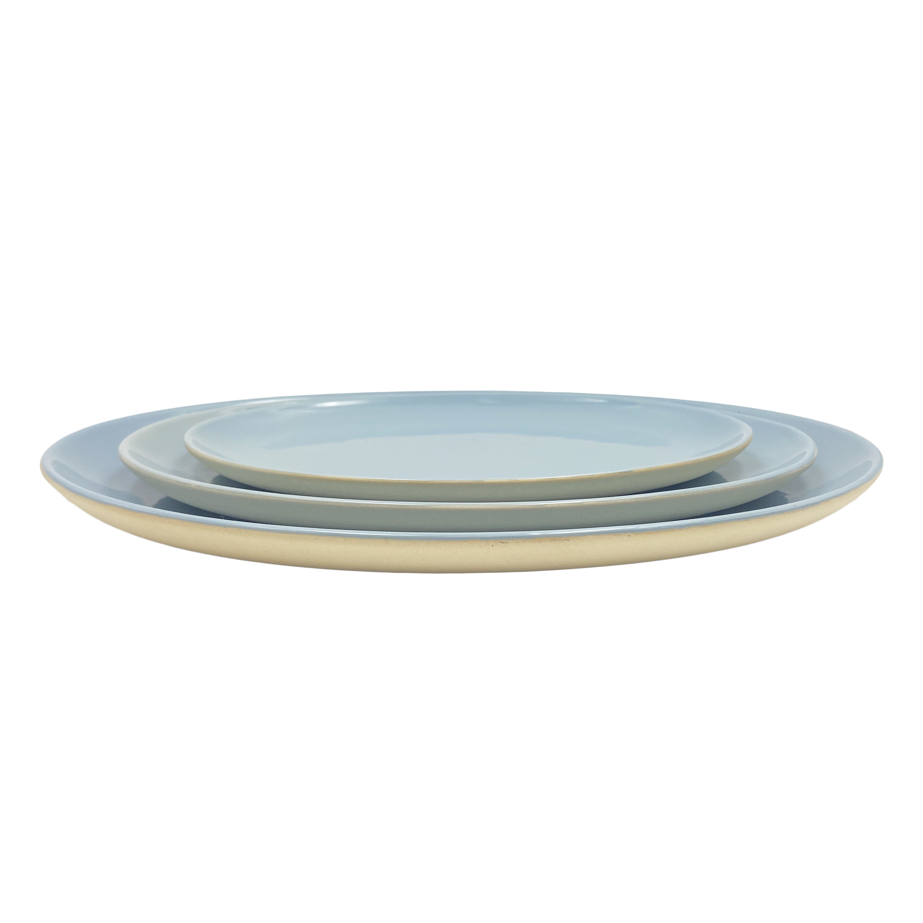 Shell Bisque Medium Oval Plate- Blue - Set of 4