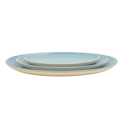 Shell Bisque Medium Oval Plate- Blue - Set of 4