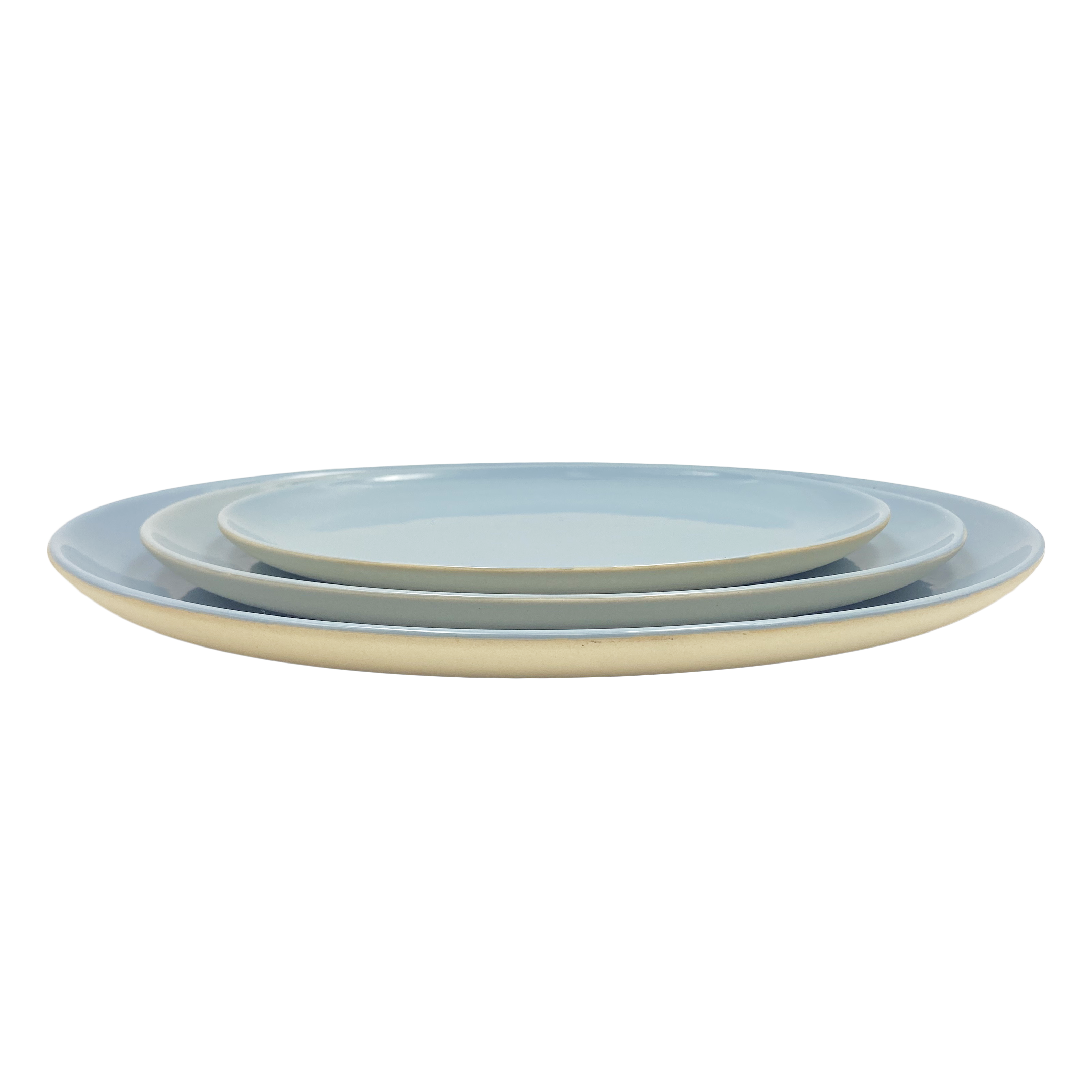 Shell Bisque Extra Large Oval Plate- Blue - Set of 2