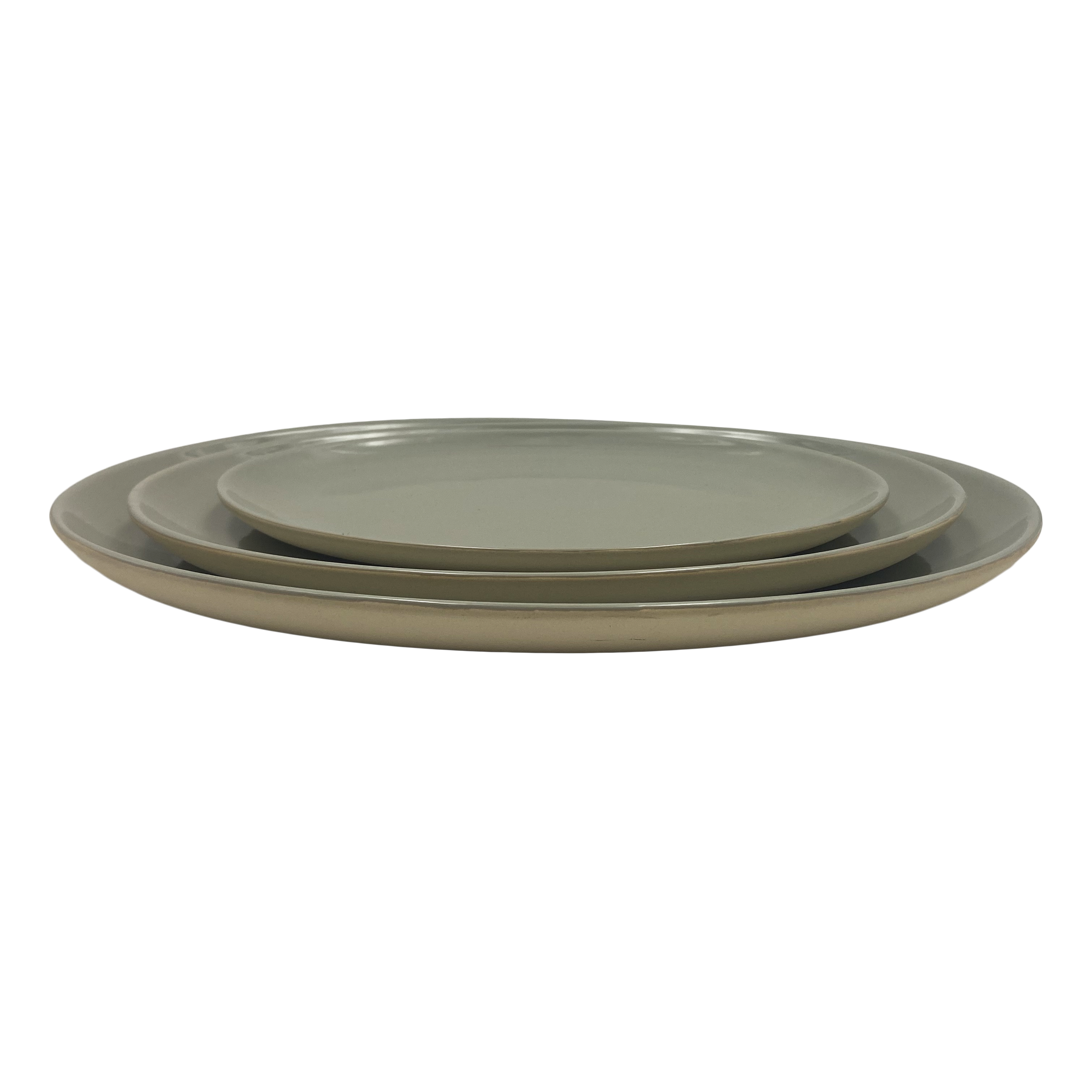 Shell Bisque Medium Oval Plate- Grey- Set of 4