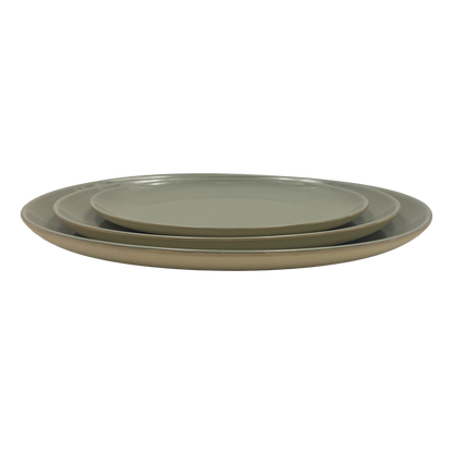 Shell Bisque Medium Oval Plate- Grey- Set of 4