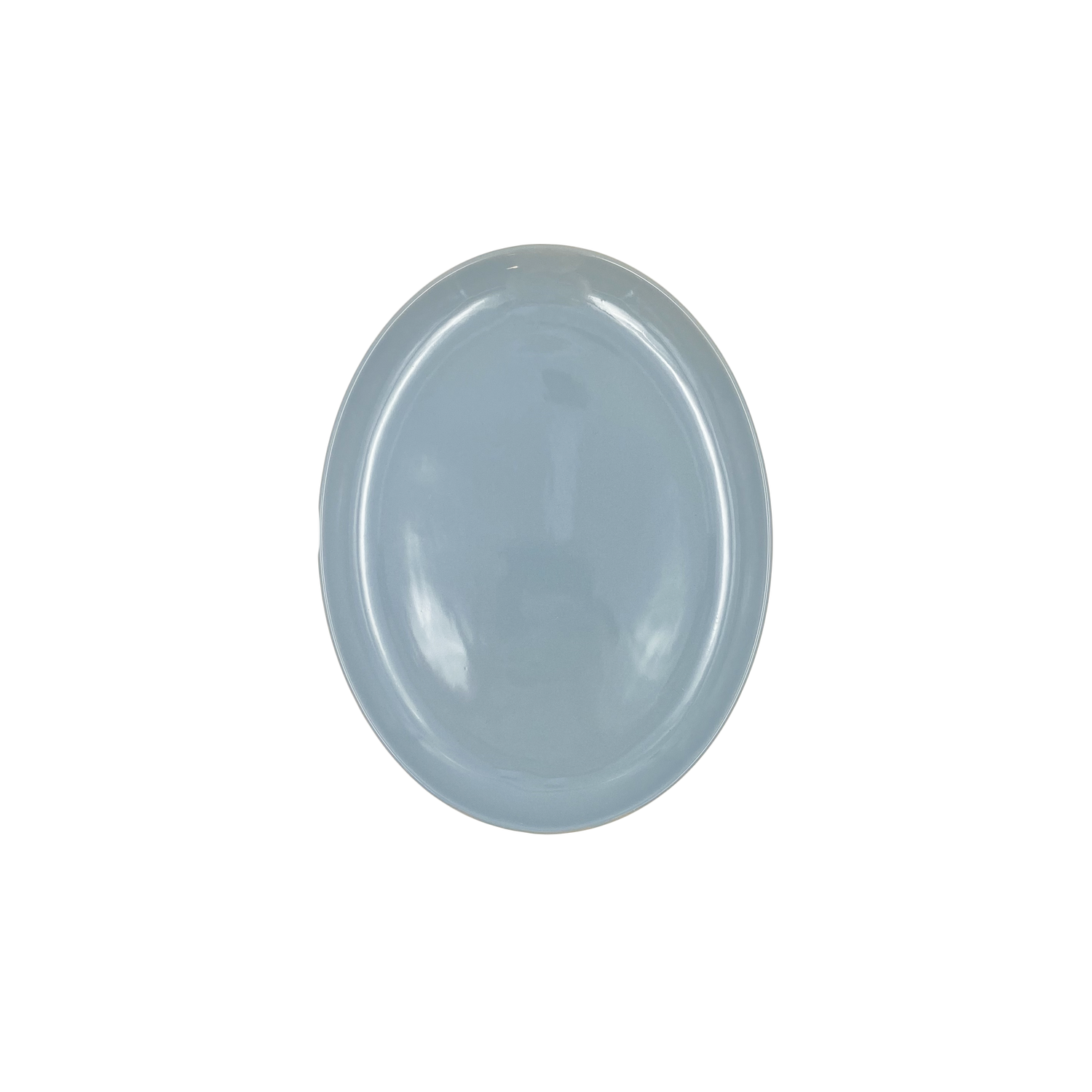 Shell Bisque Large Oval Plate- Blue - Set of 4