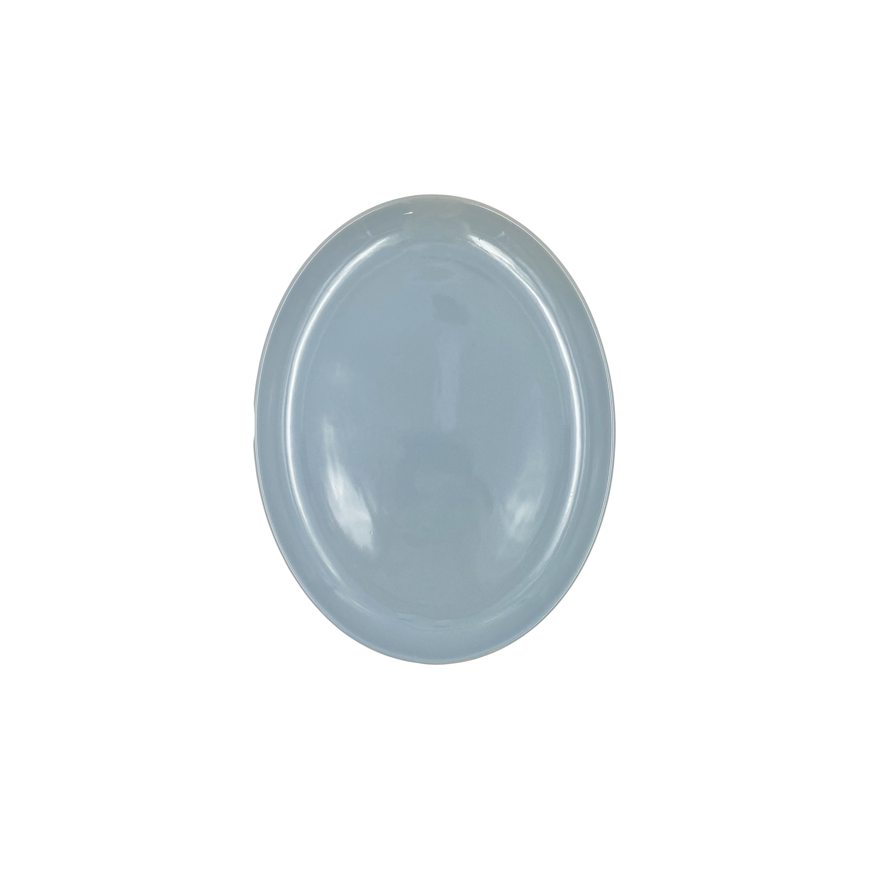 Shell Bisque Large Oval Plate- Blue - Set of 4