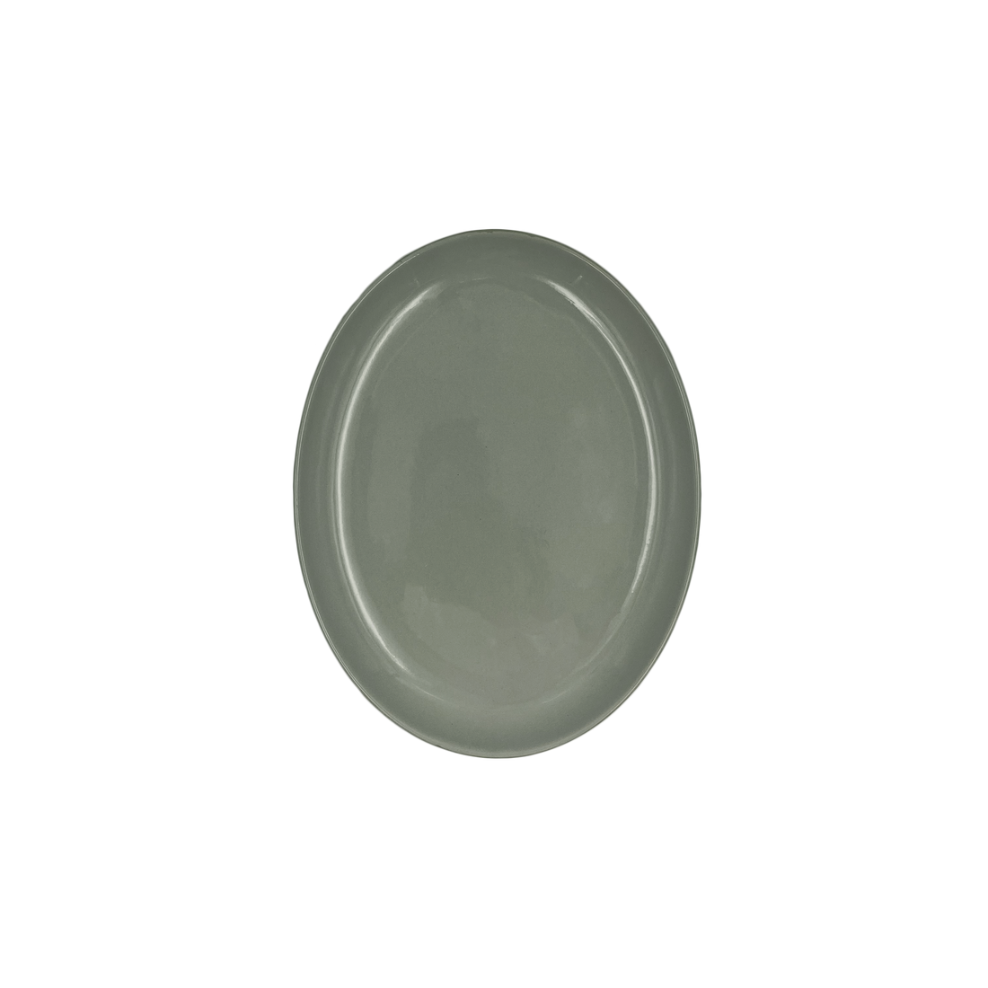 Shell Bisque Large Oval Plate- Grey- Set of 4
