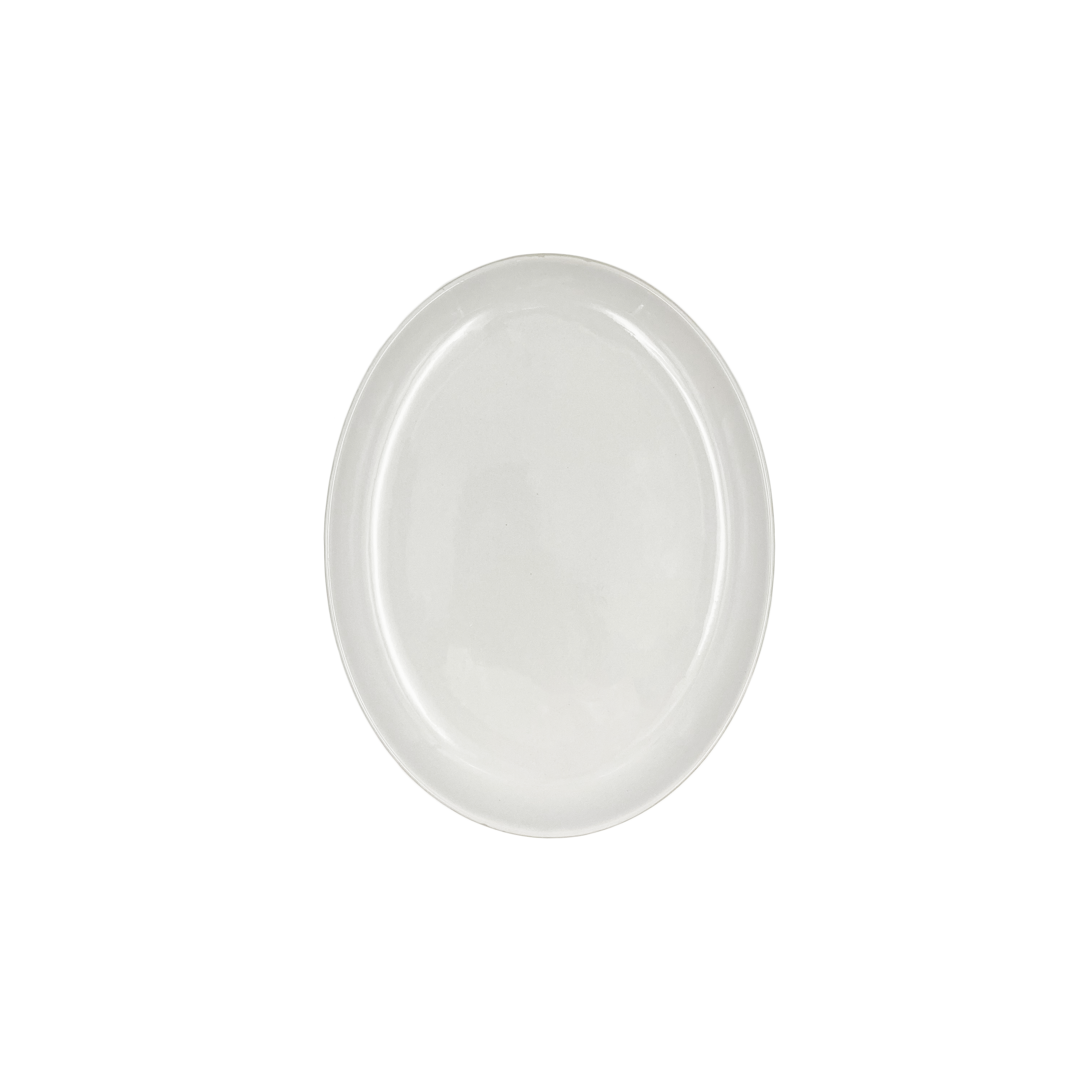 Shell Bisque Large Oval Plate- White- Set of 4