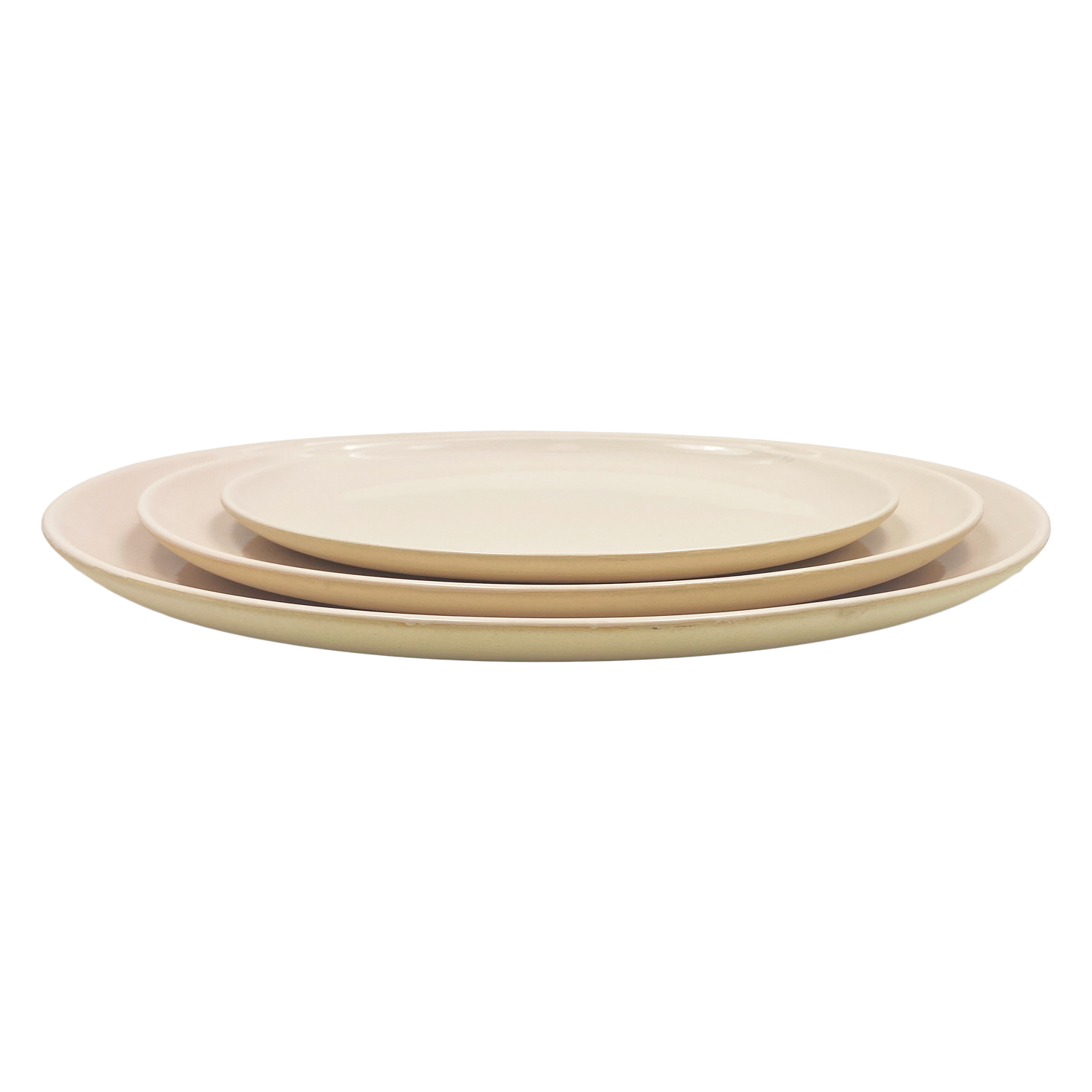 Shell Bisque Large Oval Plate- Soft Pink- Set of 4