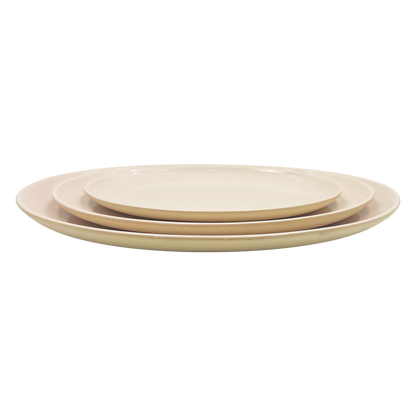 Shell Bisque Large Oval Plate- Soft Pink- Set of 4