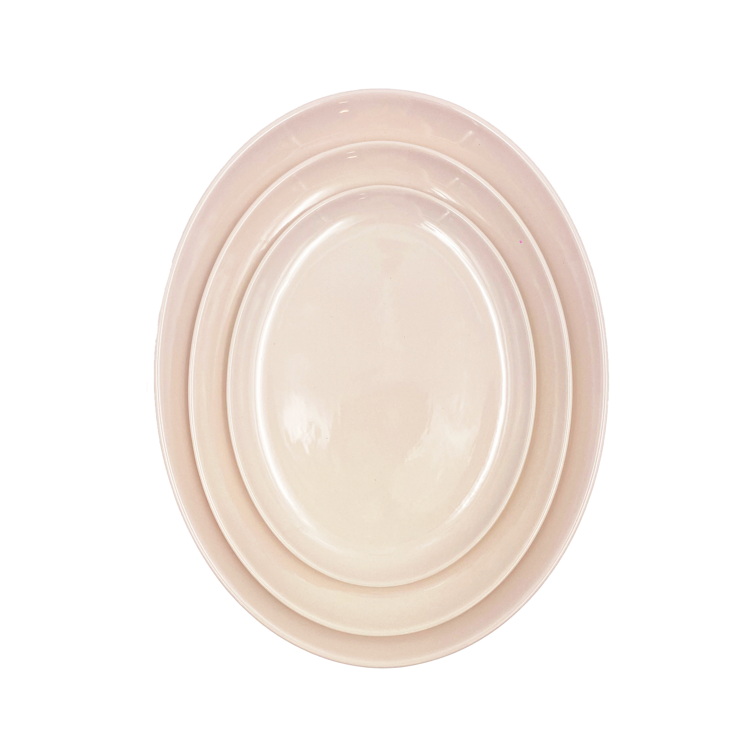 Shell Bisque Large Oval Plate- Soft Pink- Set of 4