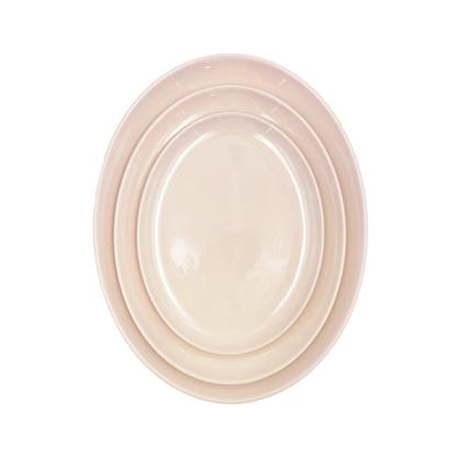 Shell Bisque Large Oval Plate- Soft Pink- Set of 4