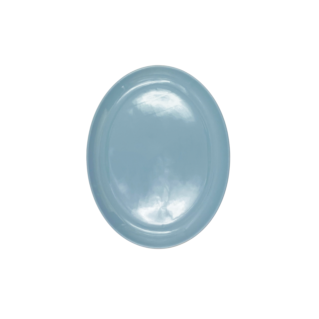 Shell Bisque Extra Large Oval Plate- Blue - Set of 2