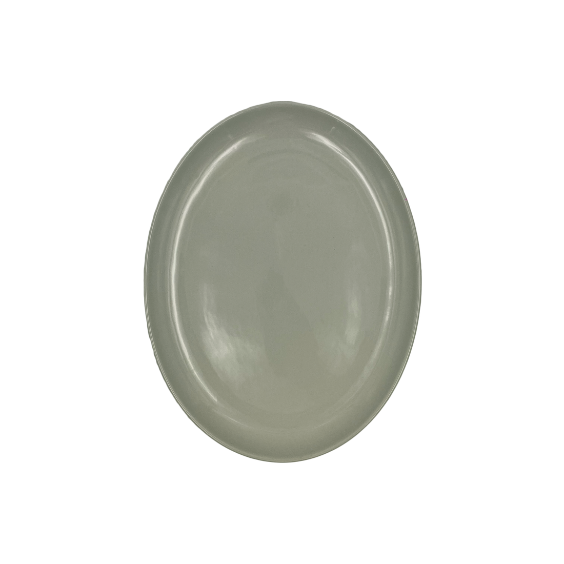 Shell Bisque Extra Large Oval Plate- Grey- Set of 2