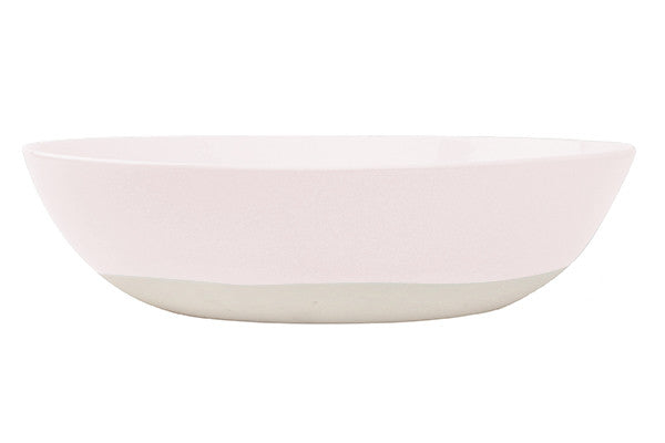 Shell Bisque Round Serving Bowl Soft Pink